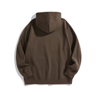 太平鸟男装  卫衣男连帽长袖套头刺绣潮流春休闲外套男 咖色1（阔型） XL