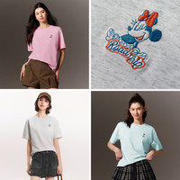 森马（Semir）迪士尼短袖t恤女中长款宽松圆领上衣25夏凉感打底衫109325100025 梦幻粉60352