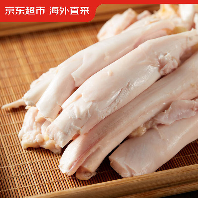 移动端、京东百亿补贴：京东超市 海外直采 原切牛蹄筋500g 精修去油
