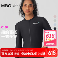 迈森兰 MYSENLAN MBO春夏2025女款骑行服C150透气速干简约百搭公路自行车骑行长袖 C150-黑色 M