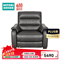 NITORI宜得利家居 家具 沙发客厅牛皮非电动轻奢单人位 克罗纳() 灰色SK70天,假日85天