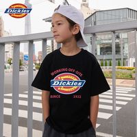 Dickies儿童纯棉柔软印花T恤2025夏宽松圆领短袖透气中大童