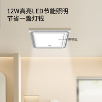 雷士 NVC排风扇换气照明二合一卫生间300x300集成吊顶吸厕所抽风机 【40W】环绕进风|12W照明