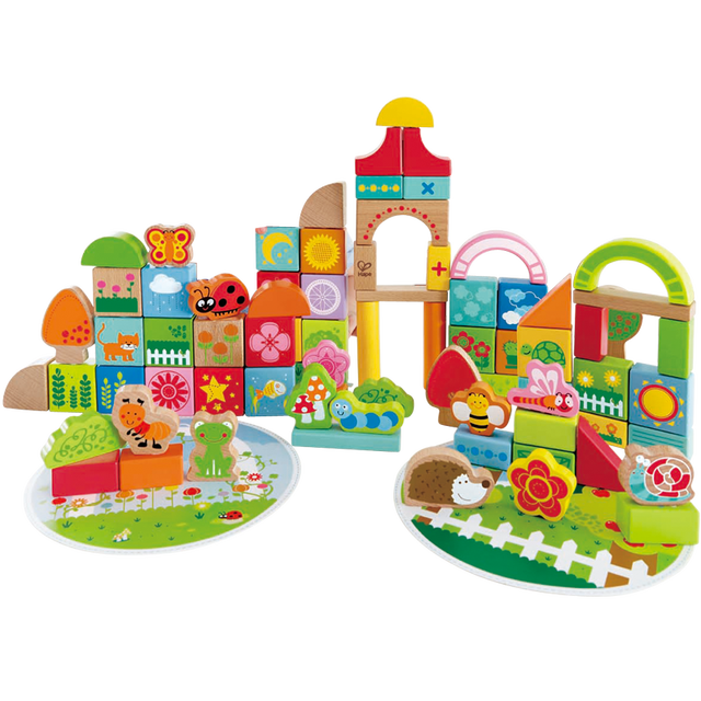 Hape E8312 花园积木桶装 80粒