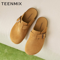 天美意女勃肯鞋一字拖鞋2025夏 KK061CH5咖色（男款） 39 咖色包头拖（男款）