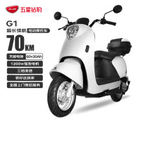 五星钻豹 电动车成人60V20A长续航电动摩托1200W电瓶车 G1 天使稚白/合金白