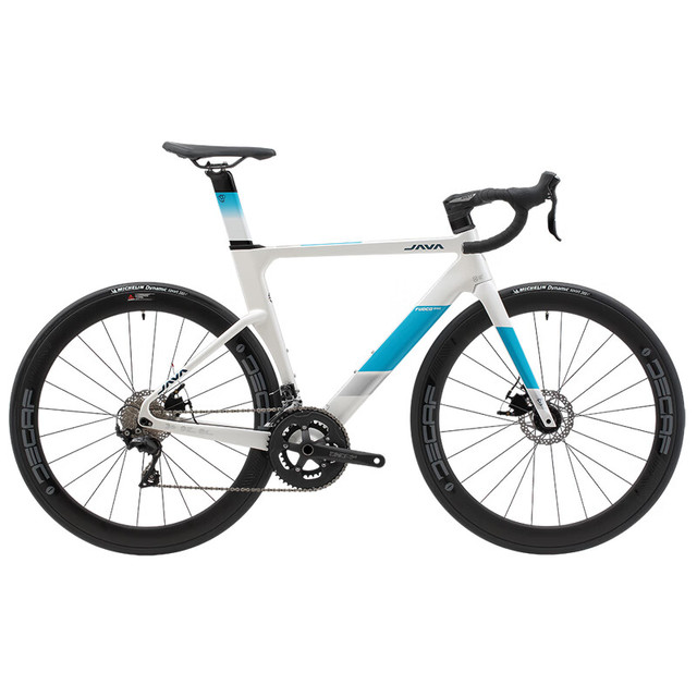 佳沃 JAVA 碳纤维公路车24速公路自行车油碟刹弯把破风赛车火6FUOCO TOP 亮光白  24款