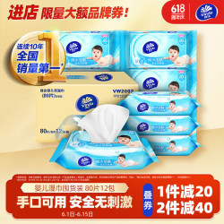 Vinda 维达 VW2004 婴儿宝宝儿童湿巾手口湿巾整箱80片*12