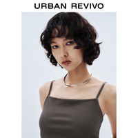 UR夏季女装潮流不规则下摆收褶吊带连衣裙UWV740053 中灰 S