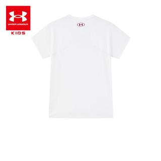 安德玛（Under Armour）儿童短袖T恤女童短袖夏季短T白色运动百搭休闲上衣252220135 白色 130