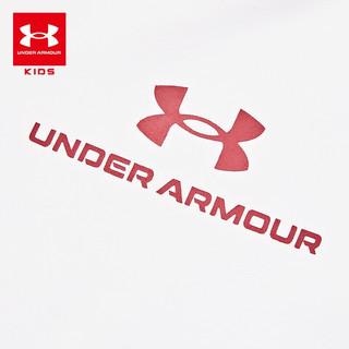 安德玛（Under Armour）儿童短袖T恤女童短袖夏季短T白色运动百搭休闲上衣252220135 白色 130