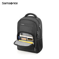新秀丽（Samsonite）双肩包多隔层大容量男书包可放15英寸电脑包防泼水商务背包36B黑 黑色