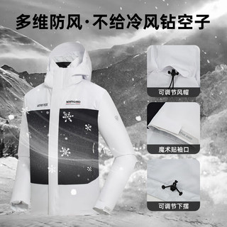 诺诗兰春夏男士GORE-TEX冲锋衣防水防风单层徒步外套NWJEH5501S 纯黑色/山影灰色 175/L