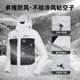 诺诗兰 春夏男士GORE-TEX冲锋衣防水防风单层徒步外套NWJEH5501S 纯黑色/山影灰色 170/M