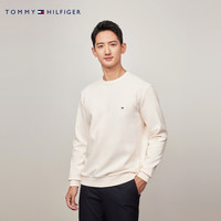 【柔顺双面布】Tommy男装简约小绣标纯色圆领内搭套头衫卫衣39024 灰色P91 L
