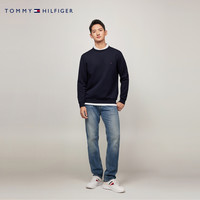 【柔顺双面布】Tommy男装简约小绣标纯色圆领内搭套头衫卫衣39024 米色Z00 S