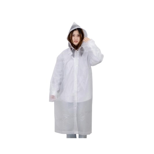 得力 便携PEVA磨砂雨衣 加厚成人款