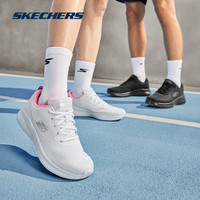 斯凯奇轻奇跑鞋男女款系带款超轻便软弹减震舒适时尚百搭运动鞋 女款-白色/多彩色/WMLT 35