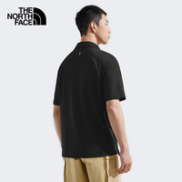 北面(The North Face)POLO衫短袖男25春夏户外舒适透气T恤半袖|8DFT JK3/黑色 2XL /185