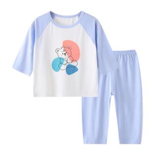 儿童内衣套装无骨莫代尔空调服睡衣夏季薄款男宝宝中童女孩家居服