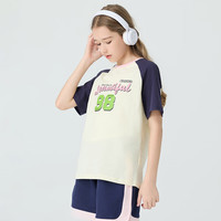 KAPPA KIDS卡帕童装夏季百搭透气休闲上衣女童中大童运动短袖t恤衫男童