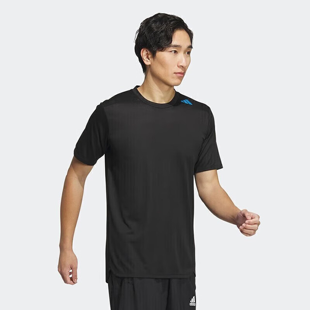 adidas 男夏季运动服跑步训练T恤半袖 IB9093