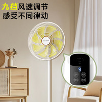 美菱 MELING(MeiLing)电风扇/落地扇/平面扇家用直流摇头电扇节能省电/落地式AL语音遥控定时台立地三用MPF-DL17456R