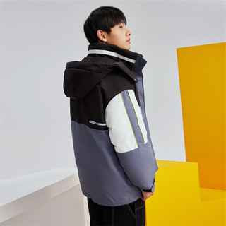 雪中飞 SNOWFLYING2025新款秋冬新款情侣趣味撞色挺阔羽绒服时尚休闲百搭御寒保暖   /175/96A