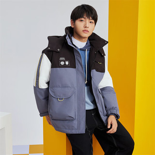 雪中飞 SNOWFLYING2025新款秋冬新款情侣趣味撞色挺阔羽绒服时尚休闲百搭御寒保暖   /175/96A