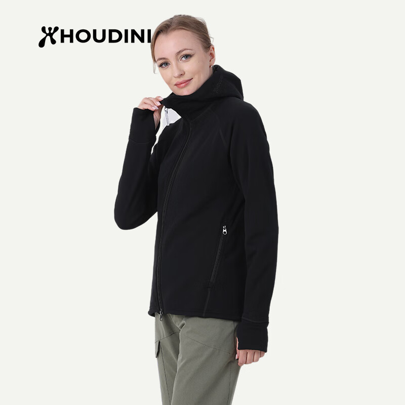 HOUDINI胡丁尼Power Houdi魔术大师户外25春新女保暖抓绒衣外套 TrueBlack/TrueBlack（） （身高160-175cm体重60-70kg）