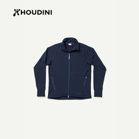 HOUDINI胡丁尼 Power Up 高阶魔术师 男款户外保暖弹力舒适立领抓绒衣 Blue Illusion（幻象蓝） L 身高170-185CM体重75-95kg