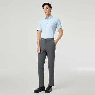雅戈尔 VSZS114800HBY 桑蚕丝凉感 蓝色格纹 41(175/96Y) 短袖衬衫