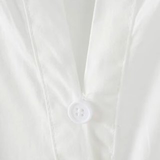 子牧棉麻2025夏装 女韩版百搭小V领上衣宽松显瘦灯笼袖娃娃衫3886 白色 2XL (135-150斤)
