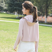 LA CHAPELLE KIDS儿童防晒衣夏季亲子款薄款连帽防紫外线外套男童皮肤衣女童防晒服 皮粉 M码大童款身高约120-140cm