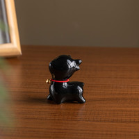 思倍思 思怀 可爱陶瓷小鹿 车载中控台摆件 黑色陶瓷小鹿