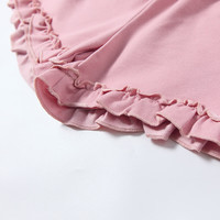 笛莎（DEESHA）童装儿童女童裤子2025夏季小女孩可爱舒适牛仔毛圈短裤 蜜桃粉 140