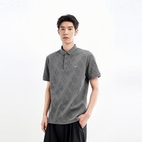 【凉感索罗娜】太平鸟男装 休闲POLO衫24夏满版印花polo衫 S 灰色(合体)