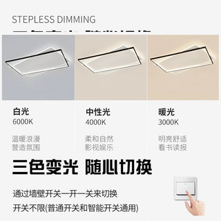  灯灵 全光谱 客厅吸顶灯  110*70cm三色调光94w 适15-30平 多种色温 20-30㎡ 94w