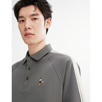 太平鸟男装【凉感索罗娜】休闲POLO衫夏合体条纹polo衫 米黄色（合体） L