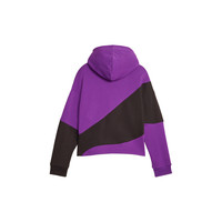 运动休闲卫衣大童女宽松拼色连帽套头衫  673548彪马puma奥莱 紫色印花-28 164