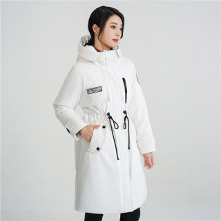 雪中飞 女士中长款羽绒服 白色 8162