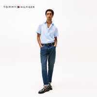 TOY HILFIGER【轻松感】25夏季男纯棉府绸休闲纯色条纹中性简约短袖衬衫 【净色府绸】C3Q  （推荐：135-150斤）