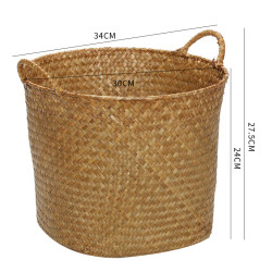 ken's Kens 草编脏衣篮 橙色口部有铁圈30/34*24/27.5cm