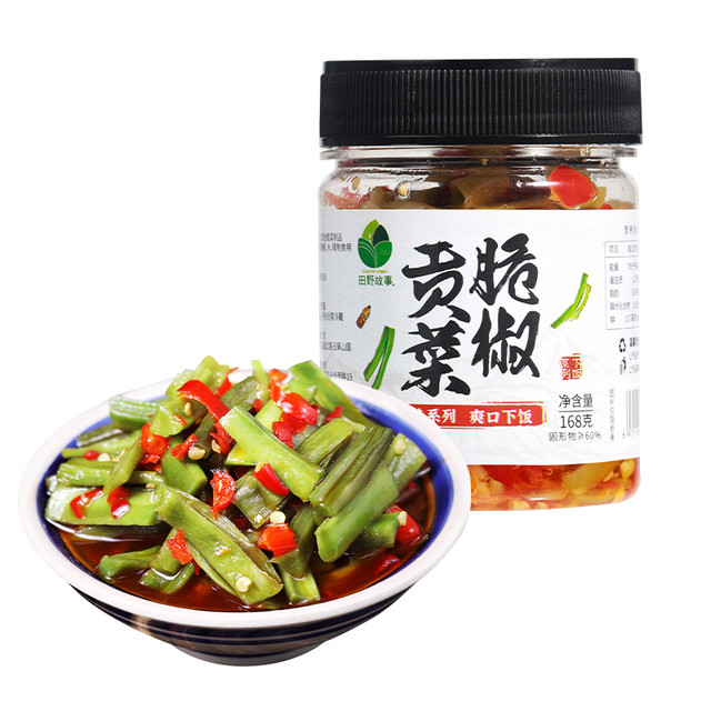 田野故事 脆椒贡菜剁椒酱菜 168g 即食