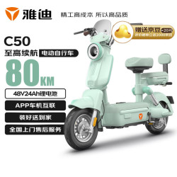 雅迪 冠能C50 48V24Ah锂电 千代绿