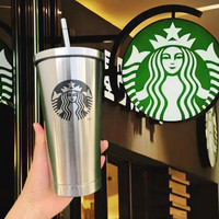 STARBUCKS/星巴克 大容量 不锈钢吸管杯