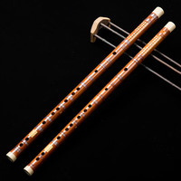 董雪华8883笛子竹笛乐器专业考级苦竹笛演奏横笛古风高档精制笛 CDEFG一套  带6支装帆布包 2节单插接铜