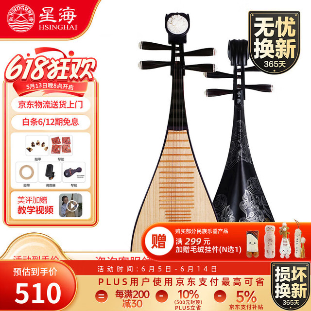 星海 琵琶 897EXY儿童琵琶乐器 成人初学者家用练习专业考级 硬色木