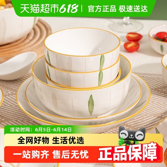 佩尔森 CERAMICS 21979 条纹釉下彩瓷碗 4.5英寸 多色