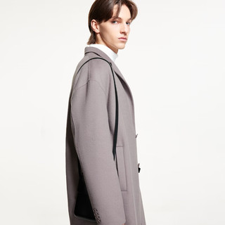 杰克·琼斯（JACK&JONES）男装春秋商务休闲中长款毛呢大衣男子呢子外套合集 E12漂流木 M 175